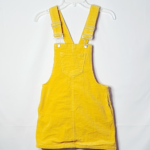 yellow corduroy overalls